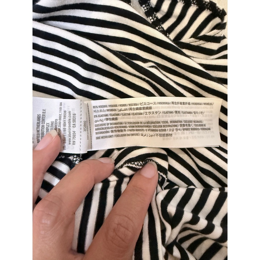 Hollister Womens XS Black White Striped Strappy Back A-Line Mini Tank Dress - Picture 4 of 7